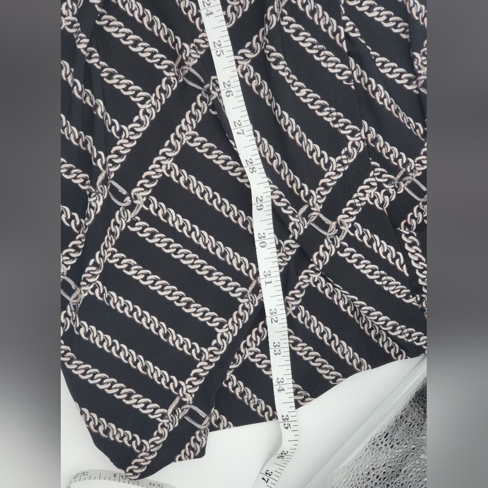Anne Klein Faux Wrap Dress with Chain Print and Hardware Emblem at Waist - Picture 12 of 12